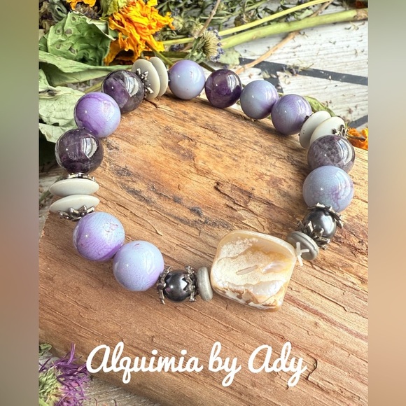 Alquimia Purple and Cream Bracelet - Picture 1 of 1